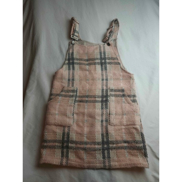 Paper Crane Dresses & Skirts - Paper Crane Pink Plaid Wool Blend Pinafore Mini Dress Small